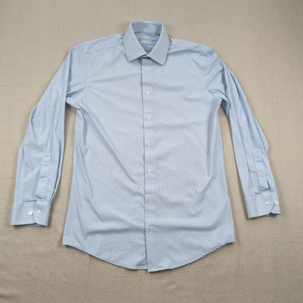 Collars Co Shirt Mens Small Blue Plaid Check Performance Stretch